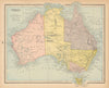 Australia & Tasmania. States. CRAM 1894 old antique vintage map plan chart