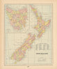 New Zealand showing counties. CRAM 1894 old antique vintage map plan chart