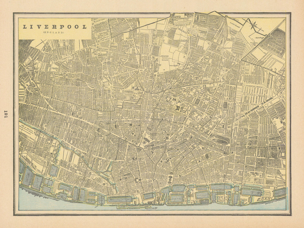 Liverpool town city plan. Liverpool. CRAM 1894 old antique map chart