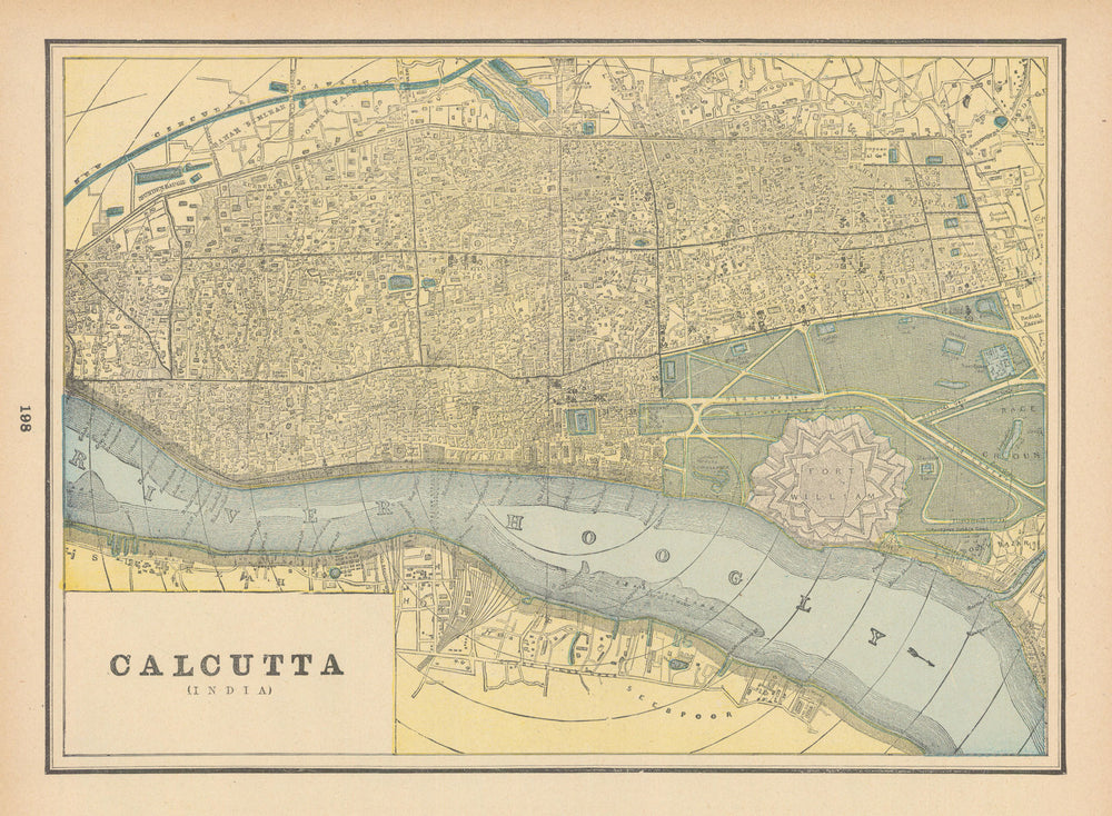 Calcutta town city plan. India. CRAM 1894 old antique vintage map chart