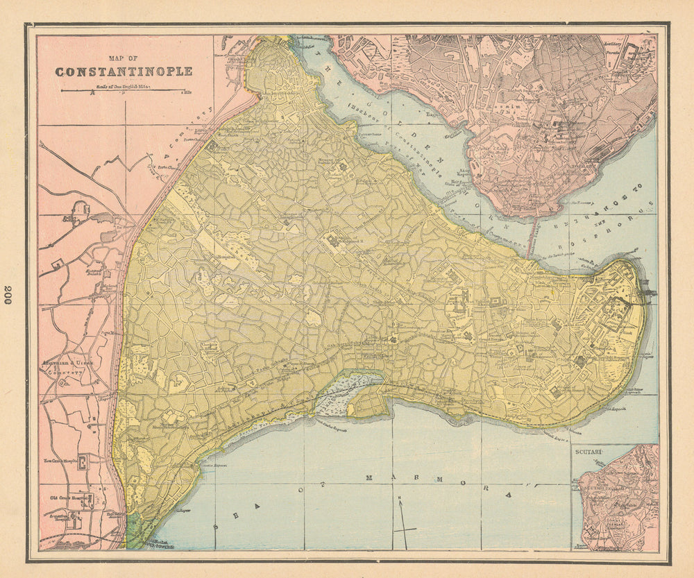 Map of Constantinople town city plan. Turkey. CRAM 1894 old antique chart