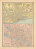 Glasgow & plan of Dundee town city plan. Scotland. CRAM 1894 old antique map
