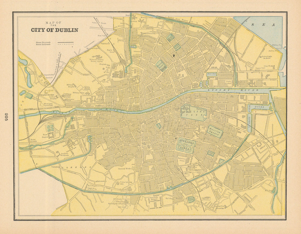 Map of the City of Dublin town plan. Ireland. CRAM 1894 old antique chart