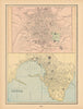 Genoa & Athens town city plans. Italy Greece. CRAM 1894 old antique map chart
