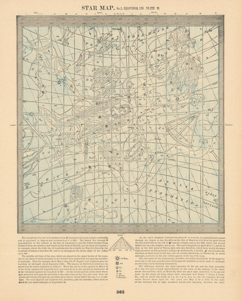 ASTRONOMY CELESTIAL Star map chart signs 3 Autumn Equinox. CRAM 1894 old