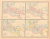 Roman Empire Trajan 117 AD Augustus 13 AD. Prefectures. 695 AD. CRAM 1894 map
