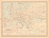 Europe. Barbarian inroads on the fall of the Roman Empire. CRAM 1894 old map