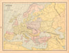 Map of Europe, AD 800 by I.S. CLARE 1894 old antique vintage plan chart