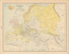 Map of Europe, during the Reformation, about 1550 AD. CLARE 1894 old