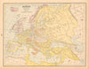 Map of Europe in Napoleon's Time, about AD 1810. CLARE 1894 old antique