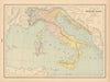 Historical Map of Modern Italy, A.D 1492-1797. CLARE 1894 old antique