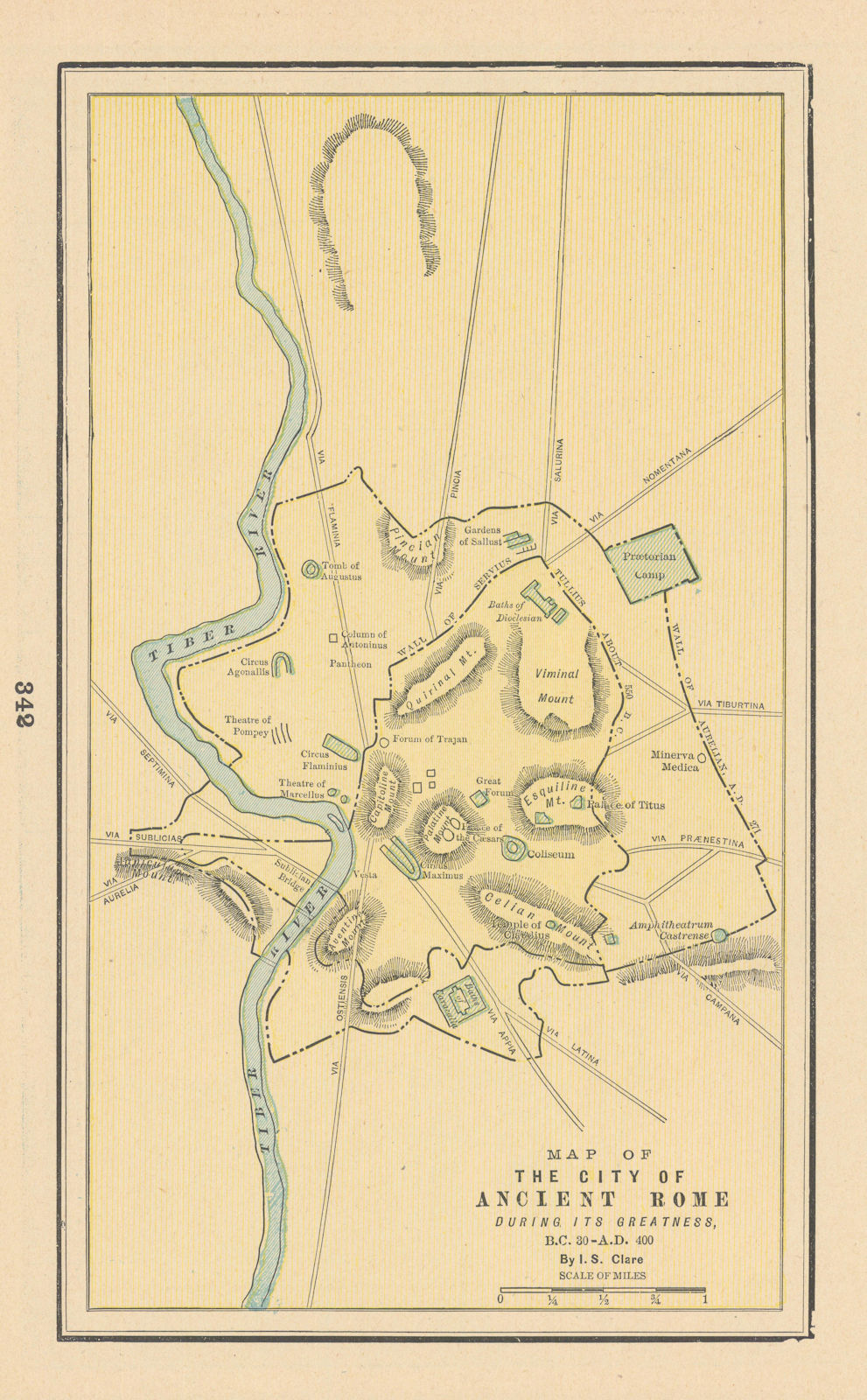 The City of Ancient Rome during its greatness, 30 BC-400AD. CLARE 1894 old map