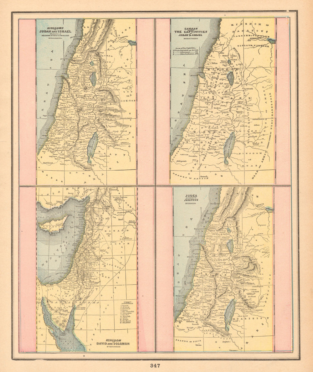 Judah Israel Kingdom Canaan captivities David Solomon Judea Josephus 1894 map