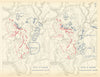 American Civil War. 9-10am 17 September 1862. Battle of Antietam 1959 old map
