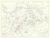 World War 1. East Prussia 23-26 August 1914. Battle of Tannenberg 1959 old map
