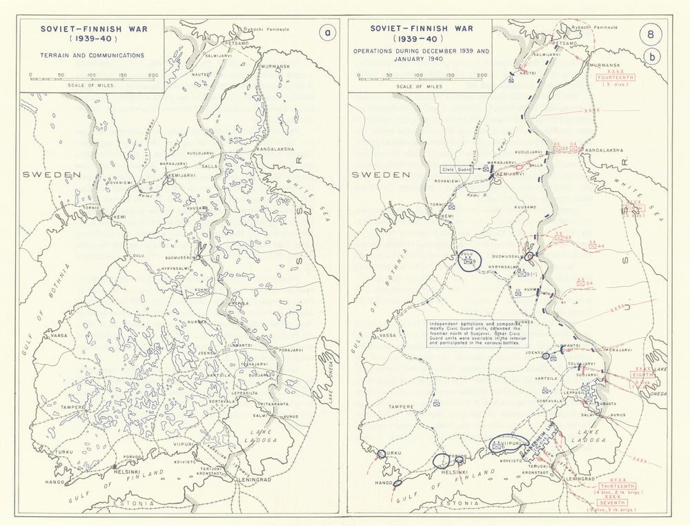 World War 2. Soviet-Finnish Winter War Dec 1939-Jan 1940. Terrain 1959 old map
