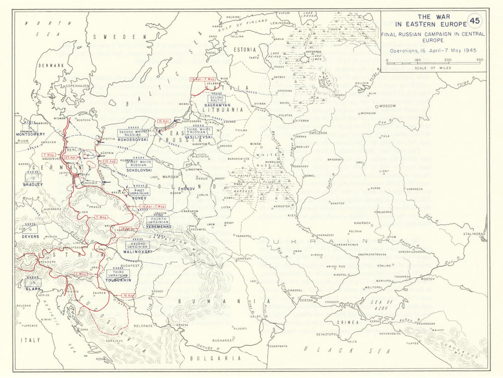 World War 2. Eastern Front. 16 April-7 May 1945. Final Russian Campaign 1959 map
