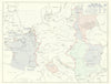 World War 2. June-December 1944 Allied Gains in Europe 1959 old vintage map