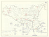 World War 2. Invasion of Sicily 10 July 1943. Plan for landings 1959 old map