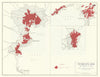 World War 2 Bombing of Japanese cities Tokyo Nagoya Osaka Kobe Yokohama 1959 map