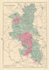 BUCKINGHAMSHIRE. Antique county map by GW BACON 1884 old chart