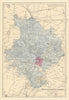 HUNTINGDONSHIRE. Antique county map by GW BACON 1884 old chart