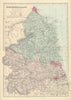 NORTHUMBERLAND. Antique county map by GW BACON 1884 old plan chart