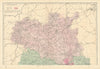 SHROPSHIRE (North). Antique county map by GW BACON 1884 old chart