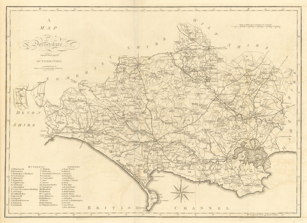 "A map of Dorsetshire from the best authorities". County map. CARY 1806