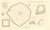 Silchester Iron Age / Roman town plan 1806 old antique vintage map chart