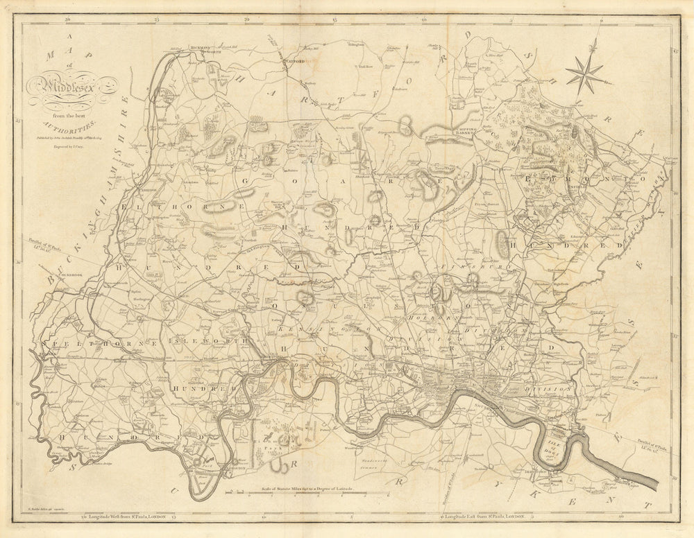 "A map of Middlesex from the best authorities". County map. CARY 1806 old