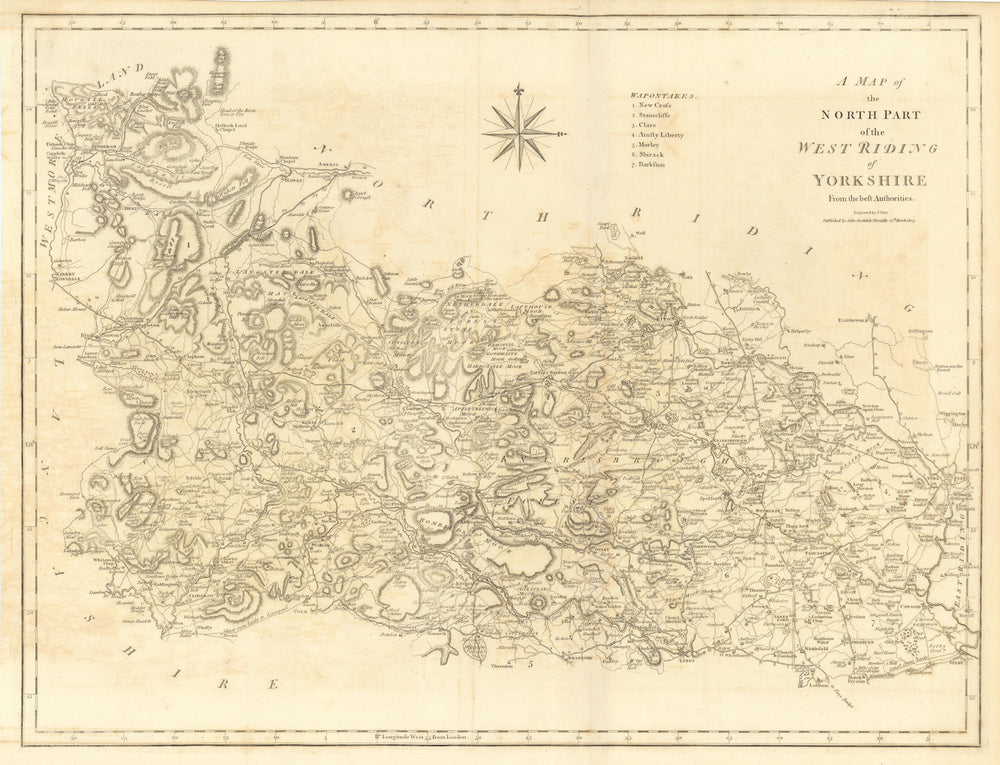 "A map of the North part of the West Riding of Yorkshire…" by John CARY 1806