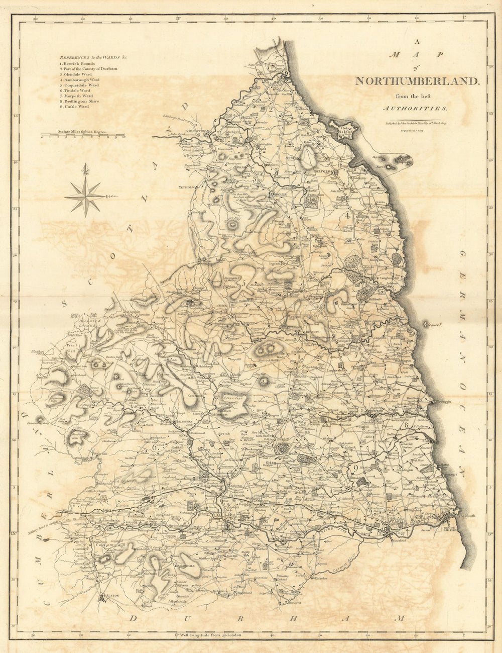 "A map of Northumberland from the best authorities". County map. CARY 1806