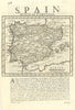 Spain and Portugal by Herman Moll. Iberia 1709 old antique map plan chart