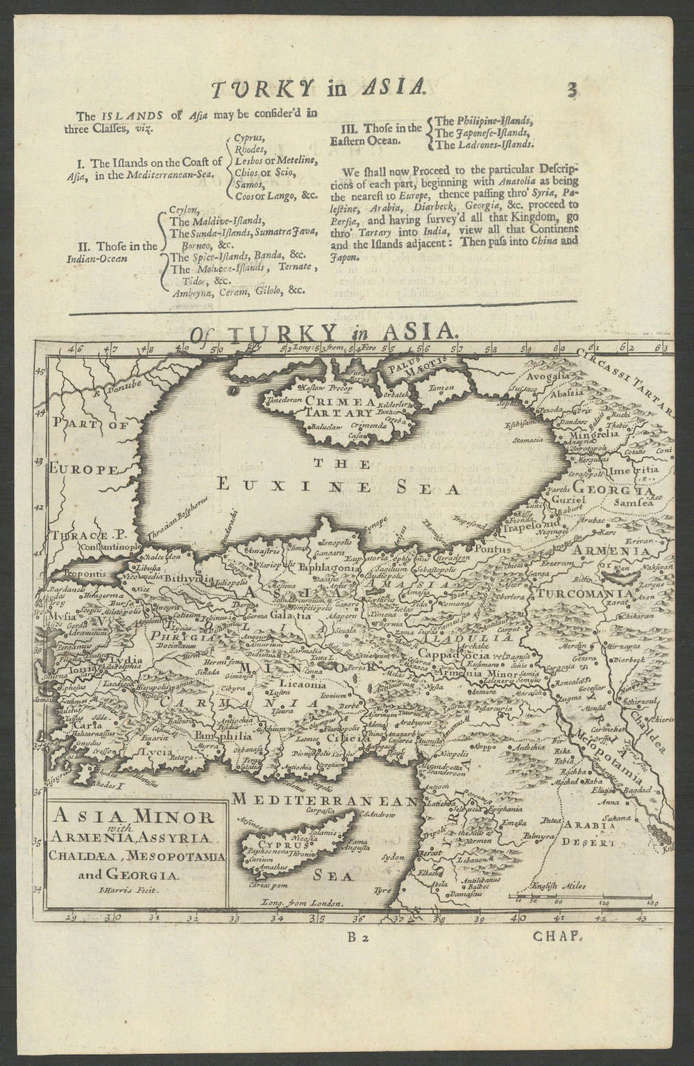 Asia Minor with Armenia… & Georgia. Turkey Crimea Black Sea Cyprus MOLL 1709 map