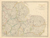 ENGLAND EAST. Norfolk Suffolk Cambs Lincs Leics Derbys Notts. SDUK 1844 map