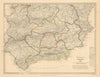 SPAIN SOUTH.Sevilla Granada Cordoba Jaen Murcia Valencia Toledo.SDUK 1844 map