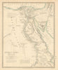ANCIENT EGYPT. Nile Valley. Original outline colour. SDUK 1844 old antique map