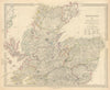 SCOTLAND NORTH. Castles kirks railways. Inset former county names. SDUK 1845 map