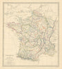 FRANCE IN PROVINCES. Shows provinces <1790. Original hand colour. SDUK 1845 map