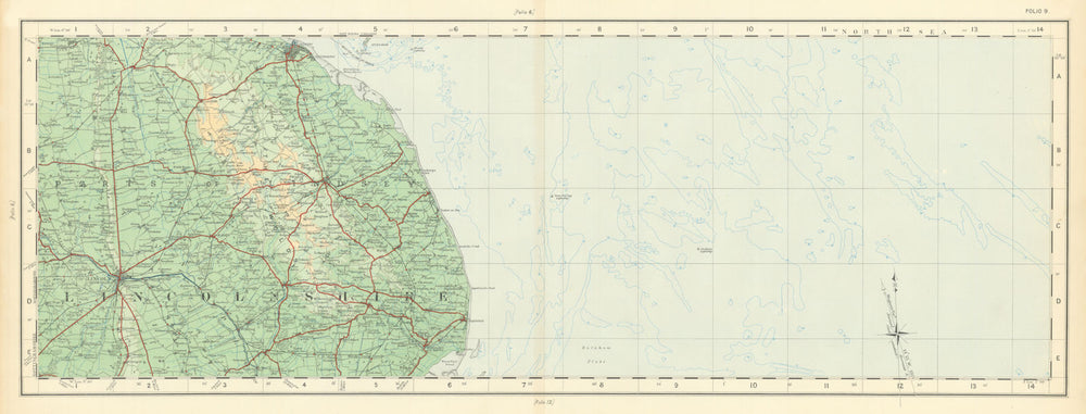 Northern Lincolnshire & the Wolds. Grimsby. Lindsey. ORDNANCE SURVEY 1922 map
