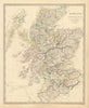 SCOTLAND. General map showing castles & kirks. SDUK 1856 old antique chart