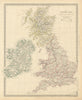 BRITISH ISLES. United Kingdom & Ireland. Counties towns rivers. SDUK 1855 map