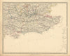 SOUTH EAST ENGLAND. London & Home counties. Railways. South coast. SDUK 1853 map