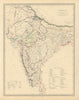 BRITISH INDIA. Lists British French Portuguese Danish states. SDUK 1851 map