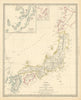 EMPIRE OF JAPAN. Inset Nagasaki Harbour; Yeso. Niphon Nippon. SDUK 1851 map