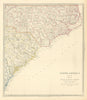 USA. Coastal North & South Carolina. Charleston. Cape Hatteras. SDUK 1851 map