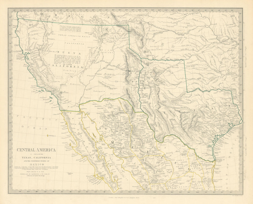 SOUTH WESTERN USA. Showing Republic of Texas & Mexican California. SDUK 1851 map