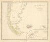 PATAGONIA. Argentina Chile Tierra del Fuego Falklands S Georgia. SDUK 1851 map