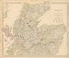 SCOTLAND NORTH. Shows castles & kirks. Inset former county names SDUK 1844 map